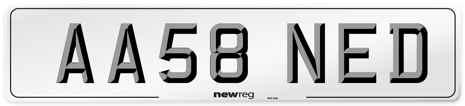 AA58 NED Number Plate from New Reg